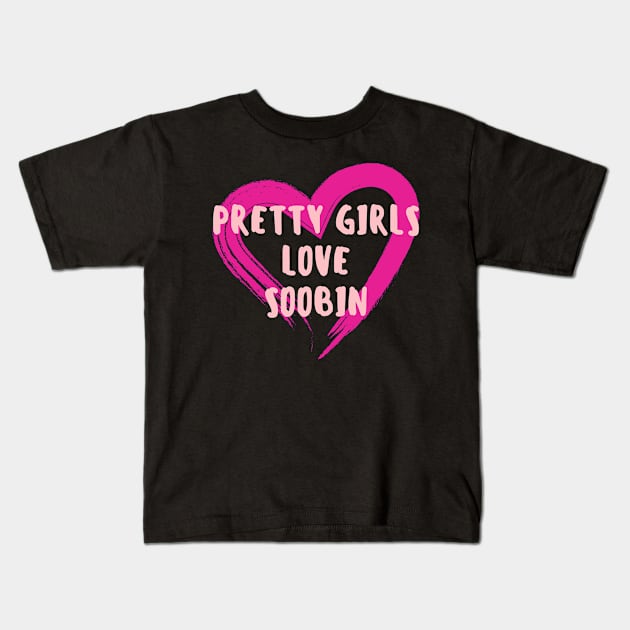 Pretty Girls Love SOOBIN TXT Kids T-Shirt by wennstore